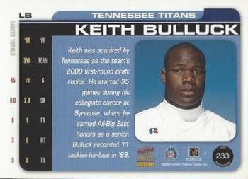 2000 Pacific Paramount - Draft Picks 325 #233 Keith Bulluck Back