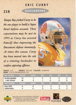 1995 SP Championship #218 Eric Curry Back