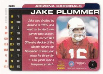 2000 Pacific Paramount - HoloGold #4 Jake Plummer Back