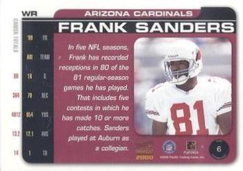 2000 Pacific Paramount - HoloGold #6 Frank Sanders Back
