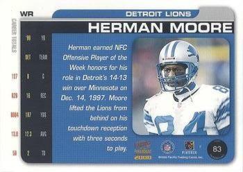 2000 Pacific Paramount - HoloGold #83 Herman Moore Back