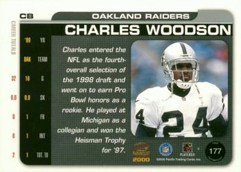2000 Pacific Paramount - HoloGold #177 Charles Woodson Back