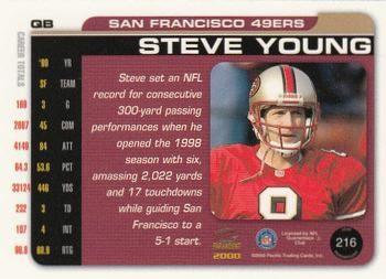 2000 Pacific Paramount - HoloGold #216 Steve Young Back