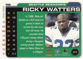 2000 Pacific Paramount - HoloGold #224 Ricky Watters Back