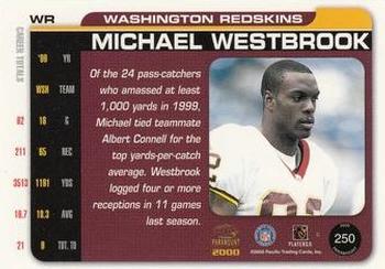 2000 Pacific Paramount - HoloGold #250 Michael Westbrook Back