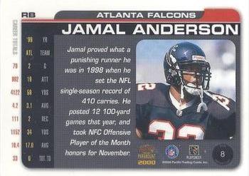 2000 Pacific Paramount - HoloSilver #8 Jamal Anderson Back
