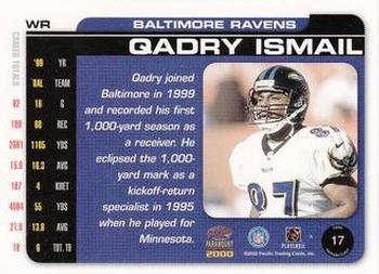 2000 Pacific Paramount - HoloSilver #17 Qadry Ismail Back