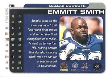 2000 Pacific Paramount - HoloSilver #66 Emmitt Smith Back
