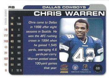 2000 Pacific Paramount - HoloSilver #68 Chris Warren Back