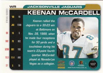 2000 Pacific Paramount - HoloSilver #107 Keenan McCardell Back
