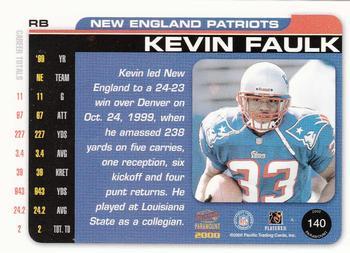 2000 Pacific Paramount - HoloSilver #140 Kevin Faulk Back
