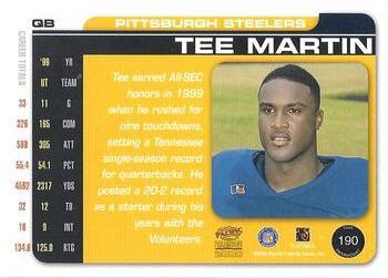 2000 Pacific Paramount - HoloSilver #190 Tee Martin Back