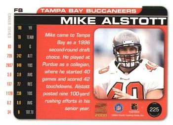2000 Pacific Paramount - HoloSilver #225 Mike Alstott Back
