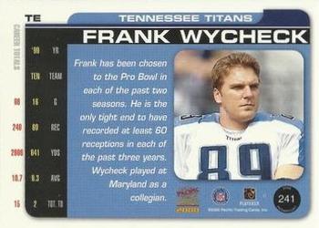 2000 Pacific Paramount - HoloSilver #241 Frank Wycheck Back