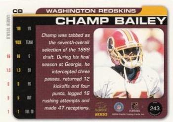 2000 Pacific Paramount - HoloSilver #243 Champ Bailey Back