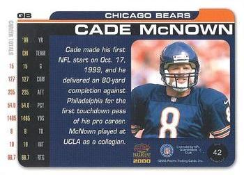2000 Pacific Paramount - Premiere Date #42 Cade McNown Back