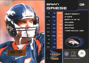 2000 Pacific Prism Prospects - Holographic Blue #30 Brian Griese Back