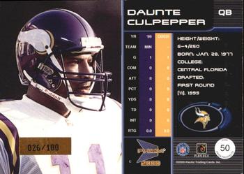 2000 Pacific Prism Prospects - Holographic Blue #50 Daunte Culpepper Back