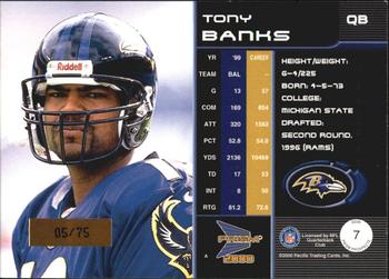 2000 Pacific Prism Prospects - Holographic Mirror #7 Tony Banks Back