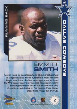 2000 Pacific Prism Prospects - MVP Candidates #2 Emmitt Smith Back