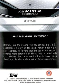 2022-23 Bowman's Best University #38 Joey Porter Jr. Back
