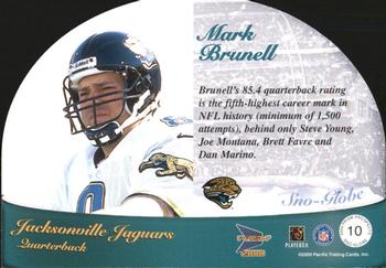 2000 Pacific Prism Prospects - Sno-Globe Die Cuts #10 Mark Brunell Back