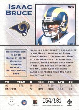 2000 Pacific Private Stock - Gold #77 Isaac Bruce Back
