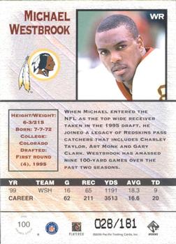 2000 Pacific Private Stock - Gold #100 Michael Westbrook Back