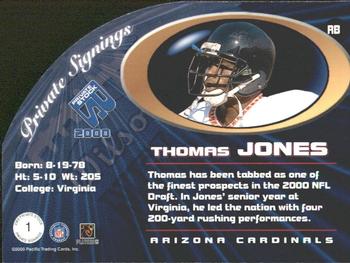 2000 Pacific Private Stock - Private Signings #1 Thomas Jones Back