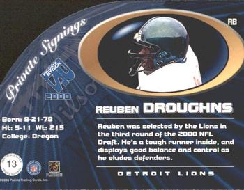 2000 Pacific Private Stock - Private Signings #13 Reuben Droughns Back