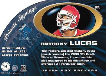 2000 Pacific Private Stock - Private Signings #14 Anthony Lucas Back