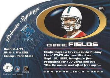 2000 Pacific Private Stock - Private Signings #31 Chafie Fields Back