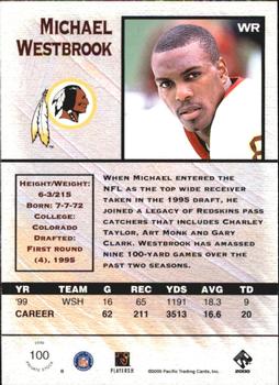 2000 Pacific Private Stock - Retail #100 Michael Westbrook Back