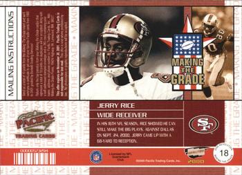 2000 Pacific Revolution - Making the Grade Black #18 Jerry Rice Back