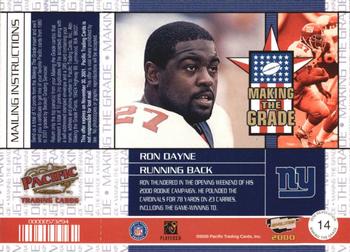 2000 Pacific Revolution - Making the Grade Red #14 Ron Dayne Back