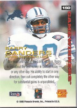 1995 Sportflix #150 Barry Sanders Back