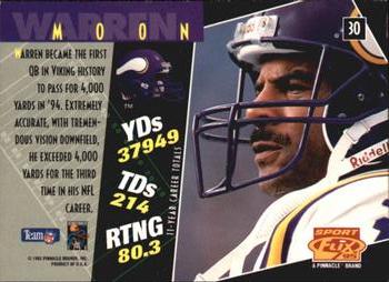 1995 Sportflix #30 Warren Moon Back