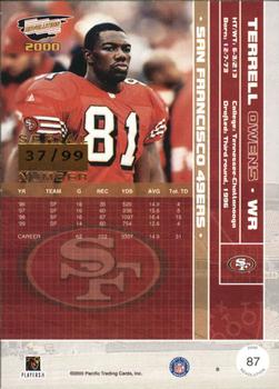 2000 Pacific Revolution - Red #87 Terrell Owens Back