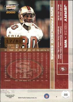 2000 Pacific Revolution - Silver #88 Jerry Rice Back