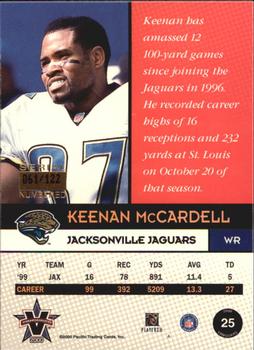 2000 Pacific Vanguard - Gold #25 Keenan McCardell Back