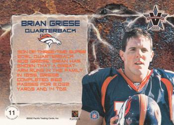 2000 Pacific Vanguard - High Voltage #11 Brian Griese Back