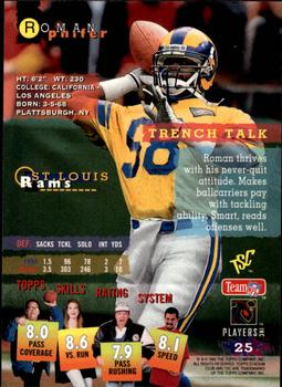 1995 Stadium Club #25 Roman Phifer Back