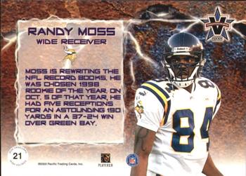 2000 Pacific Vanguard - High Voltage Gold #21 Randy Moss Back