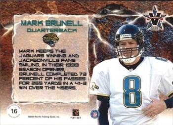 2000 Pacific Vanguard - High Voltage Green #16 Mark Brunell Back