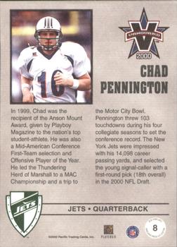 2000 Pacific Vanguard - Press Hobby #8 Chad Pennington Back