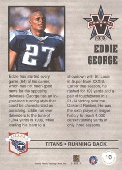 2000 Pacific Vanguard - Press Hobby #10 Eddie George Back