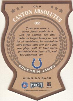 2000 Playoff Absolute - Canton Absolutes #CA 9 Edgerrin James Back