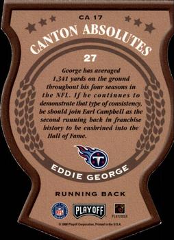2000 Playoff Absolute - Canton Absolutes #CA 17 Eddie George Back
