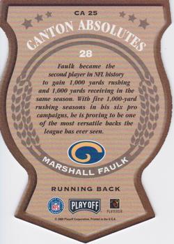 2000 Playoff Absolute - Canton Absolutes #CA 25 Marshall Faulk Back
