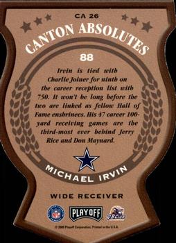 2000 Playoff Absolute - Canton Absolutes #CA 26 Michael Irvin Back